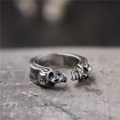 Thai Silver Engraved Skull Ring