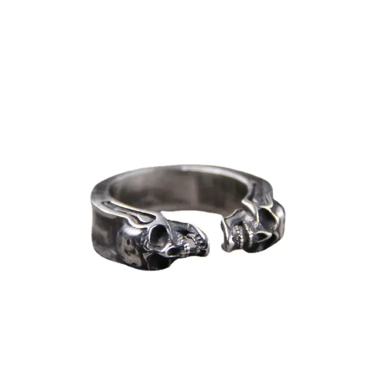 Thai Silver Engraved Skull Ring