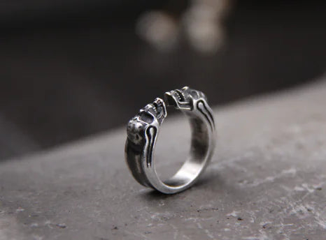 Thai Silver Engraved Skull Ring